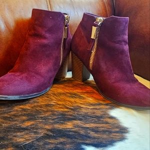 Apt 9 Burgandy zip booties